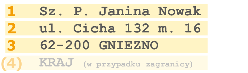 Poczta Polska address sample