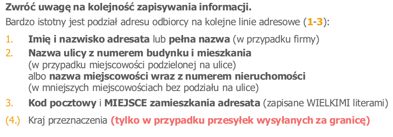 Poczta Polska address sample
